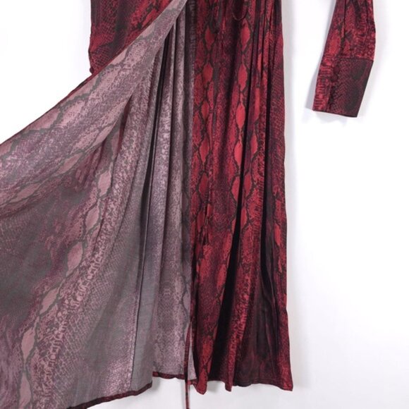 NWT ANDAMANE BEBERLY Wrap Midi Dress Red Python Print MADE IN ITALY 🇮🇹 Size XS - Picture 12 of 16